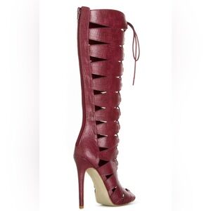 Gladiator burgundy lace up heels 4in heel Size 11